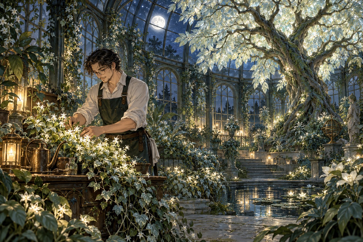 The Greenhouse at Midnight — original animation concept art
